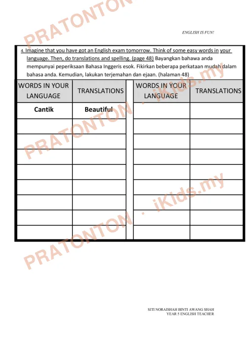 Pratonton muka 6 lembaran Modul PdPR Bahasa Inggeris Tahun 5 — Modul 8 — Bahasa Inggeris Tahun 5