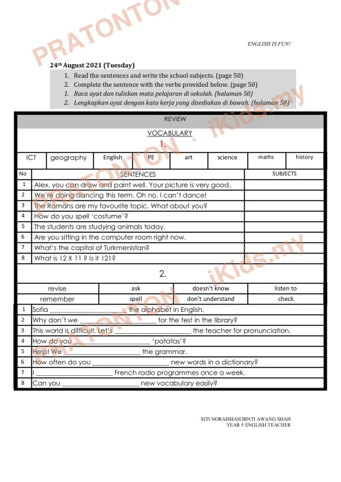 Pratonton muka 5 lembaran Modul PdPR Bahasa Inggeris Tahun 5 — Modul 9 — Bahasa Inggeris Tahun 5
