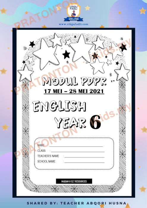 Pratonton muka 1 lembaran Modul PdPR Bahasa Inggeris Tahun 6 — Bahasa Inggeris Tahun 6