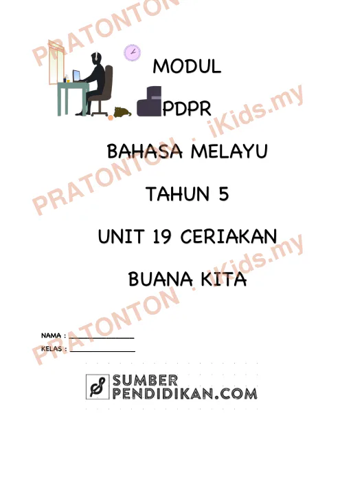 Pratonton muka 1 lembaran Modul PdPR Bahasa Melayu Tahun 5 — Unit 19: Ceriakan Buana Kita — Bahasa Melayu Tahun 5