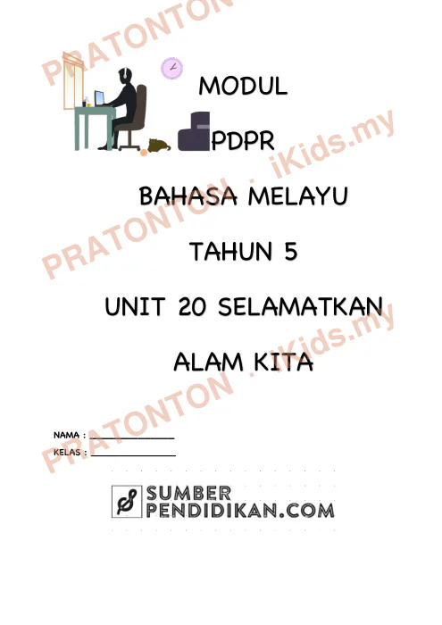 Pratonton muka 1 lembaran Modul PdPR Bahasa Melayu Tahun 5 — Unit 20: Selamatkan Alam Kita — Bahasa Melayu Tahun 5