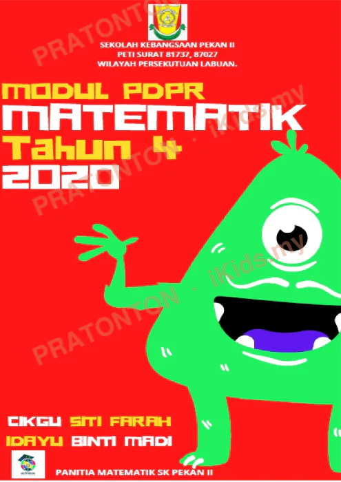 Pratonton muka 1 lembaran Modul PdPR Matematik Tahun 4 — Matematik Tahun 4