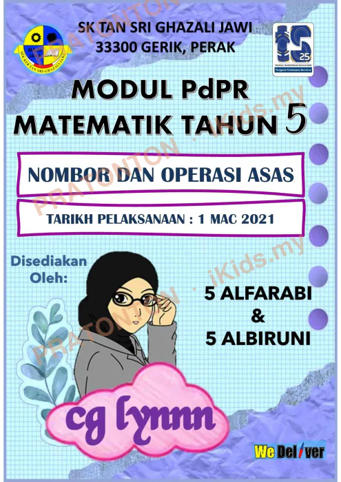 Pratonton muka 1 lembaran Modul PdPR Matematik Tahun 5 — Nombor Bulat (1 Mac) — Matematik Tahun 5