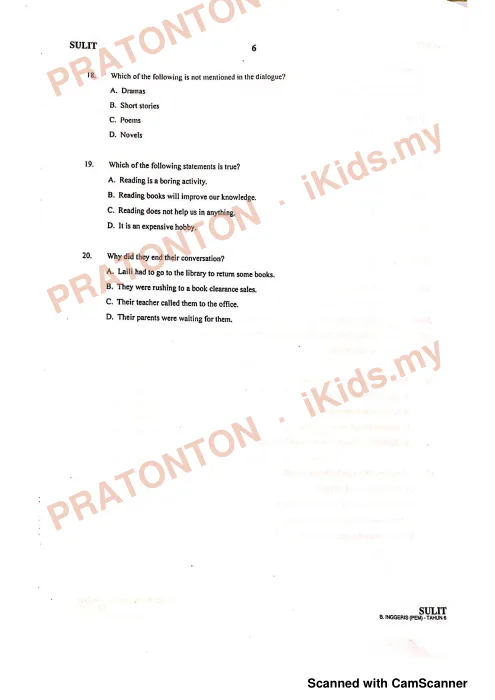 Pratonton muka 6 lembaran Modul Perkembangan Pembelajaran 2019 (MPP 1) — Bahasa Inggeris Pemahaman (Salinan Kedua) — Bahasa Inggeris Tahun 6