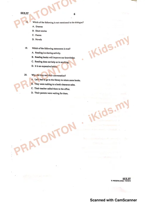 Pratonton muka 6 lembaran Modul Perkembangan Pembelajaran 2019 (MPP 1) — Bahasa Inggeris Pemahaman — Bahasa Inggeris Tahun 6
