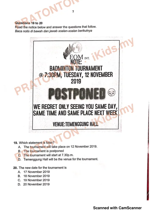 Pratonton muka 7 lembaran Modul Perkembangan Pembelajaran 2019 (MPP 2) — Bahasa Inggeris Pemahaman — Bahasa Inggeris Tahun 6