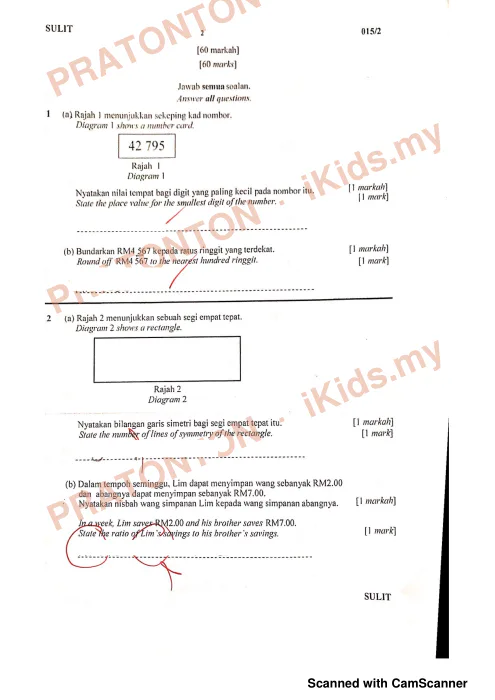 Pratonton muka 1 lembaran Modul Perkembangan Pembelajaran UPSR 2020 — Matematik Kertas 2 — Matematik Tahun 6