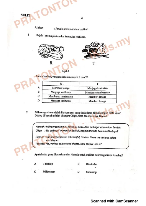 Pratonton muka 1 lembaran Modul Perkembangan Pembelajaran UPSR 2020 — Sains Kertas 1 — Sains Tahun 6
