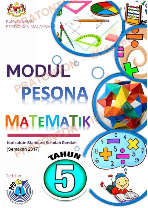 Pratonton muka 1 lembaran Modul Pesona Matematik Tahun 5 — Kementerian Pendidikan Malaysia — Matematik Tahun 5