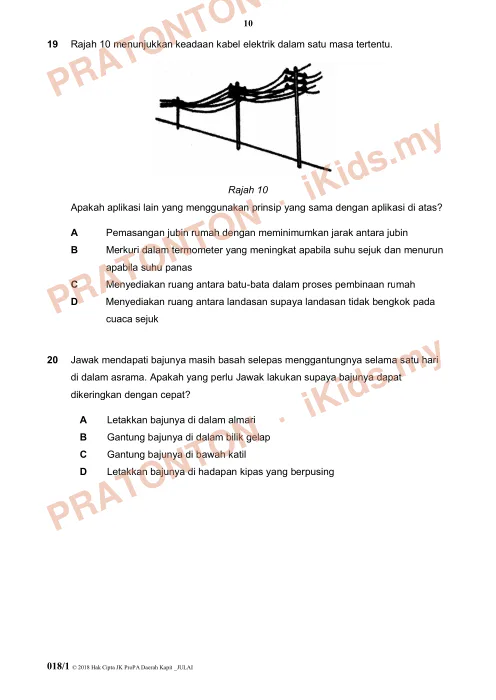 Pratonton muka 10 lembaran Modul ProPA 3 Julai 2018 Daerah Kapit — Sains Bahagian A — Sains Tahun 6