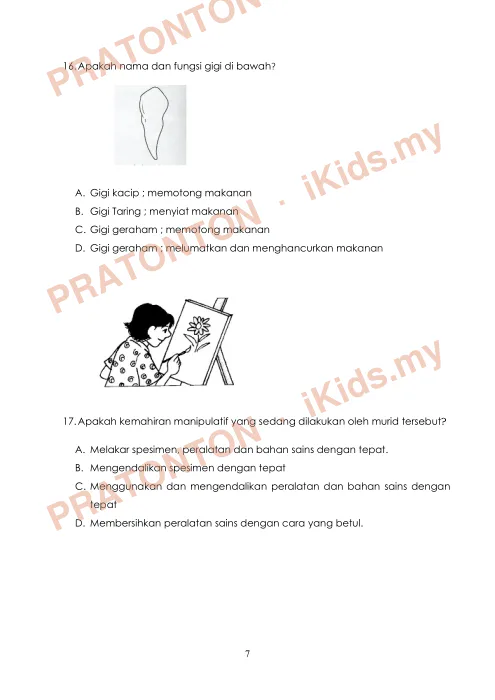 Pratonton muka 7 lembaran Modul Sains 6 — Sains Tahun 3