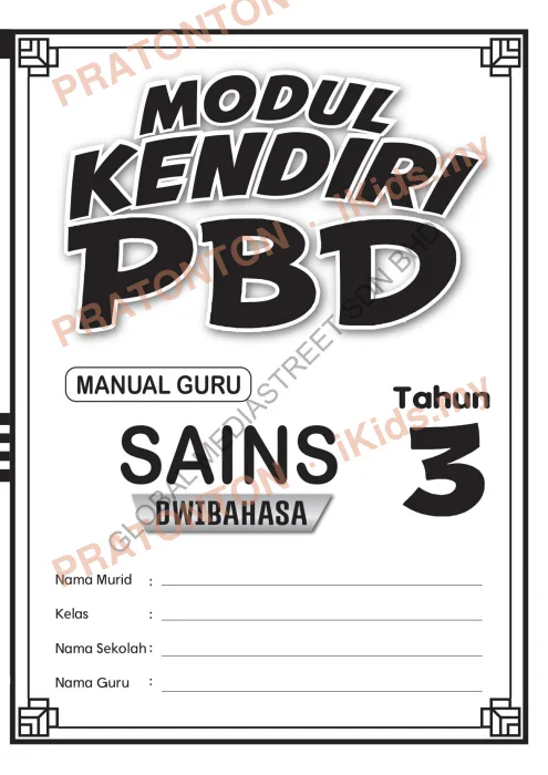 Pratonton muka 1 lembaran Modul Sains — Sains Tahun 3