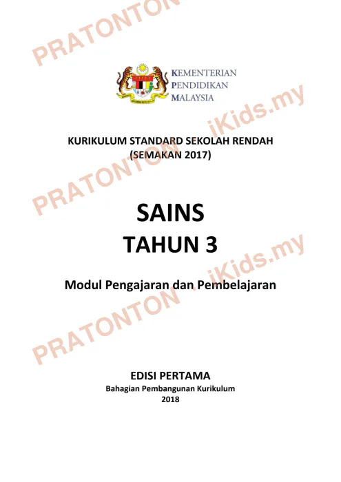 Pratonton muka 1 lembaran Modul Sains — Sains Tahun 3