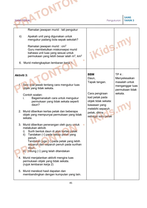 Pratonton muka 47 lembaran Modul Sains — Sains Tahun 3