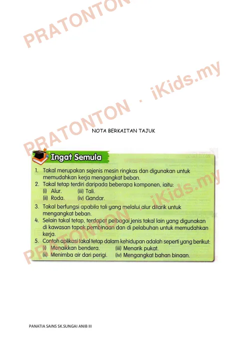 Pratonton muka 4 lembaran Modul Sains — Sains Tahun 3