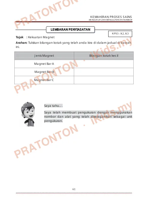 Pratonton muka 73 lembaran Modul Sains — Sains Tahun 3