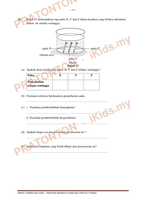 Pratonton muka 11 lembaran Modul Sains Tahun 4 — Set 1: Sifat Bahan — Sains Tahun 6