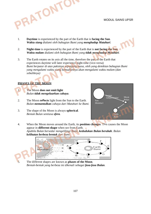 Pratonton muka 107 lembaran Modul Sains UPSR — Teknik Menjawab Soalan — Sains Tahun 6