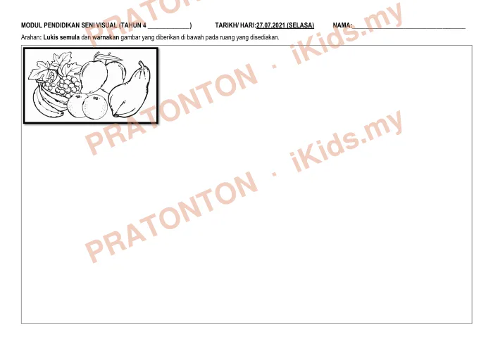Pratonton muka 1 lembaran Modul Seni Visual 2 — Pendidikan Kesenian Tahun 4