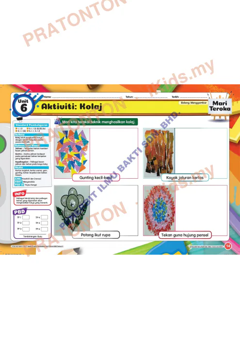 Pratonton muka 6 lembaran Modul Seni Visual — Pendidikan Kesenian Tahun 3