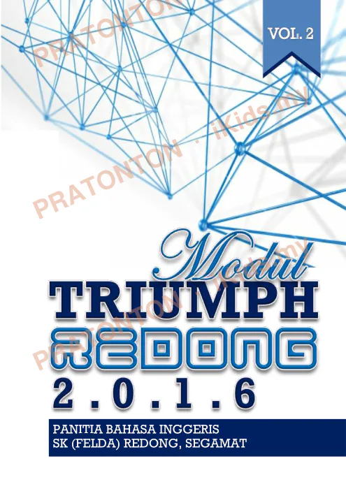 Pratonton muka 1 lembaran Modul Triumph Redong — Bahasa Inggeris Jilid 2 — Bahasa Inggeris Tahun 6