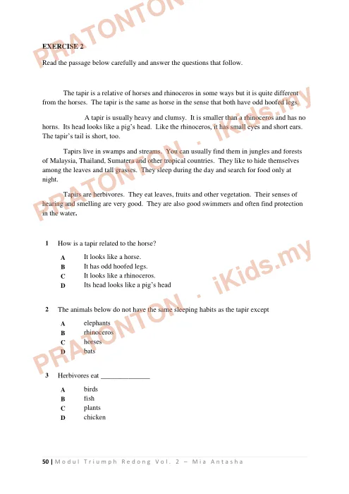 Pratonton muka 50 lembaran Modul Triumph Redong — Bahasa Inggeris Jilid 2 — Bahasa Inggeris Tahun 6