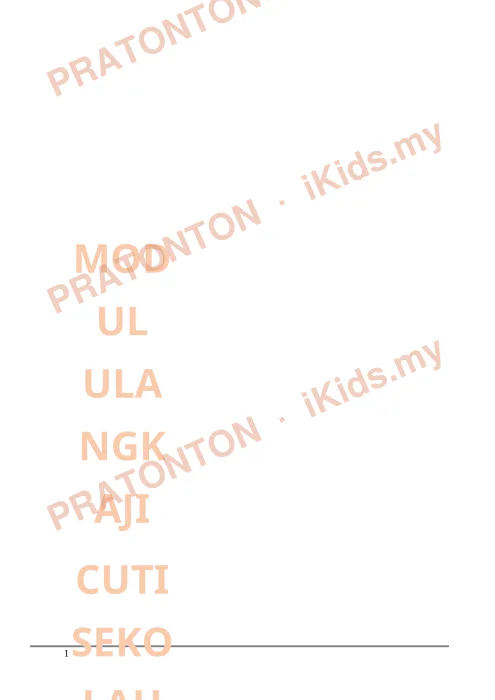 Pratonton muka 1 lembaran Modul Ulang Kaji Bahasa Inggeris — Vocabulary — Bahasa Inggeris Tahun 6