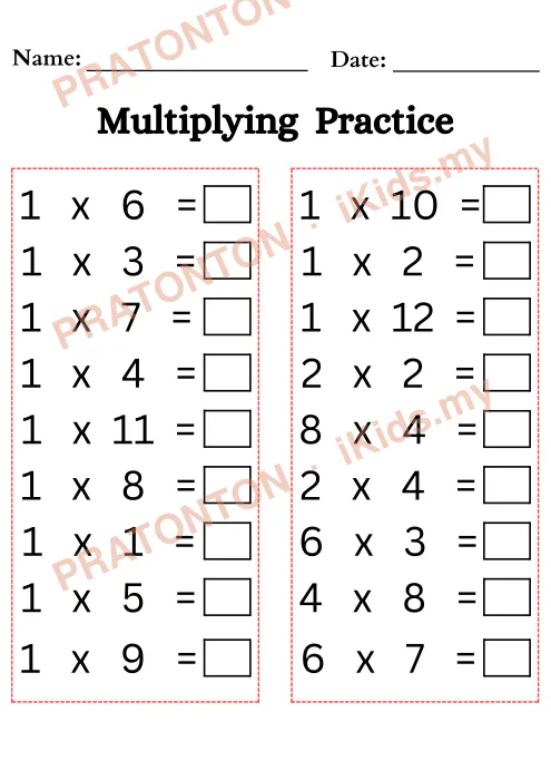 Pratonton muka 1 lembaran MULTIPLY 01 — Matematik Tahun 3