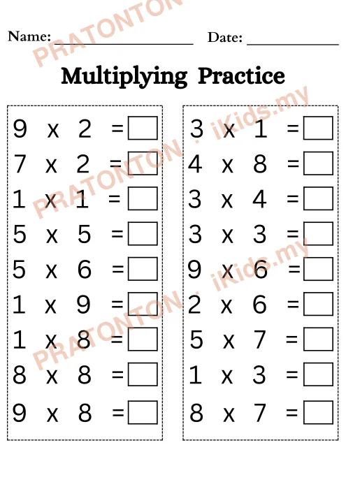 Pratonton muka 13 lembaran MULTIPLY 01 — Matematik Tahun 3