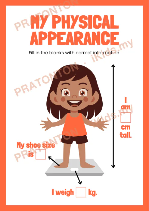 Pratonton muka 1 lembaran My Physical Appearance For Girl — Sains Anak Istimewa