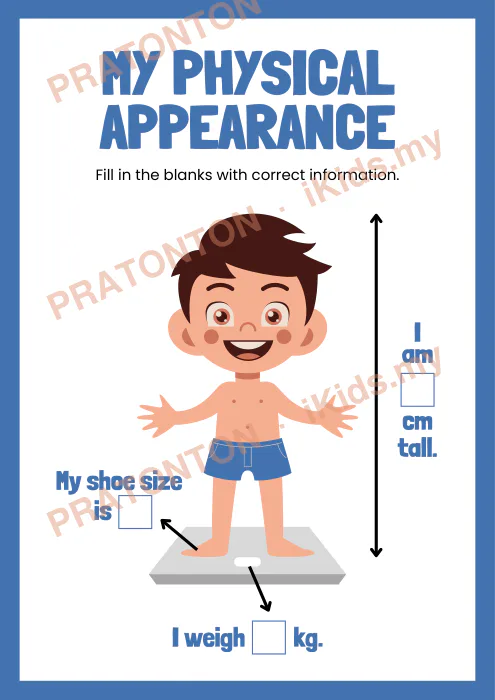 Pratonton muka 1 lembaran My Physical Appearancen For Boys — Sains Anak Istimewa