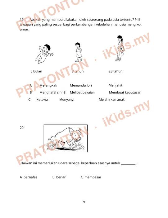 Pratonton muka 9 lembaran Nama : ……………………………………………………………. — Sains Tahun 2