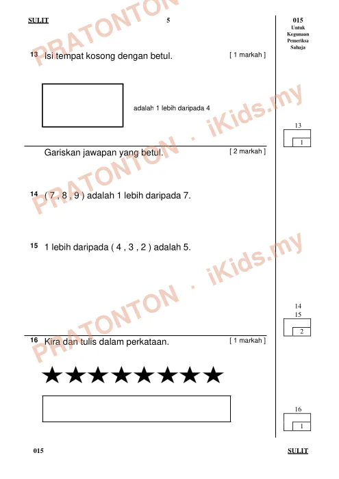Pratonton muka 6 lembaran NAMA : — Matematik Tahun 1