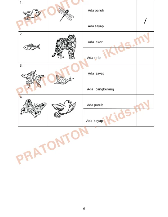 Pratonton muka 6 lembaran NAMA:.......................................................... — Sains Tahun 1