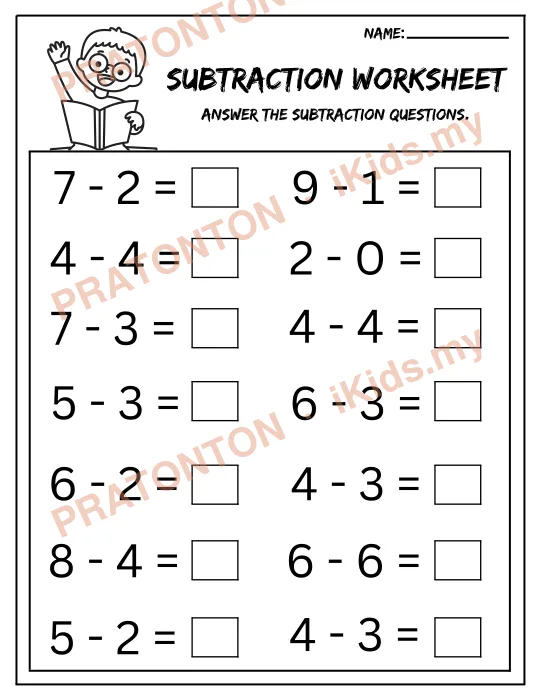 Pratonton muka 1 lembaran Name: — Matematik Tahun 1