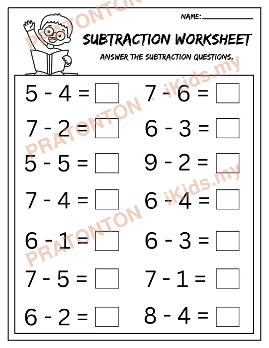 Pratonton muka 10 lembaran Name: — Matematik Tahun 1