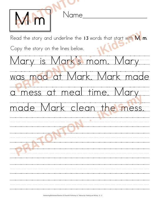 Pratonton muka 13 lembaran Name_________________ — Bahasa Inggeris Tahun 1