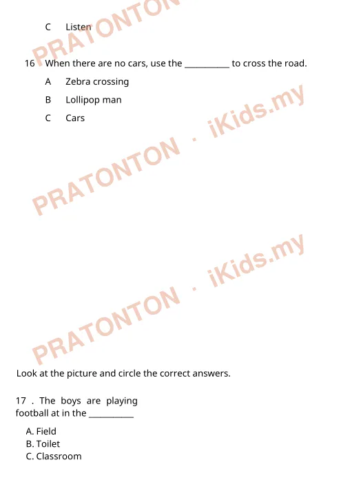 Pratonton muka 6 lembaran Name : ________________________________________ — Bahasa Inggeris Tahun 1