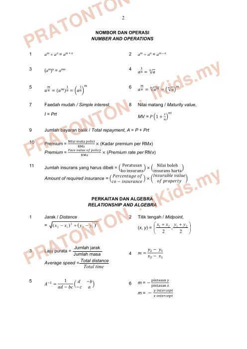Pratonton muka 1 lembaran NOMBOR DAN OPERASI — Matematik Tahun 1