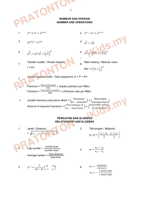 Pratonton muka 1 lembaran NOMBOR DAN OPERASI — Matematik Tahun 1
