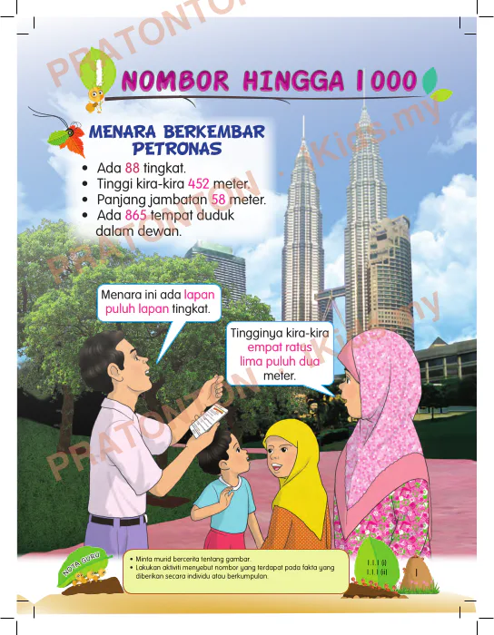 Pratonton muka 1 lembaran NOMBOR HINGGA 1000 — Matematik Tahun 2