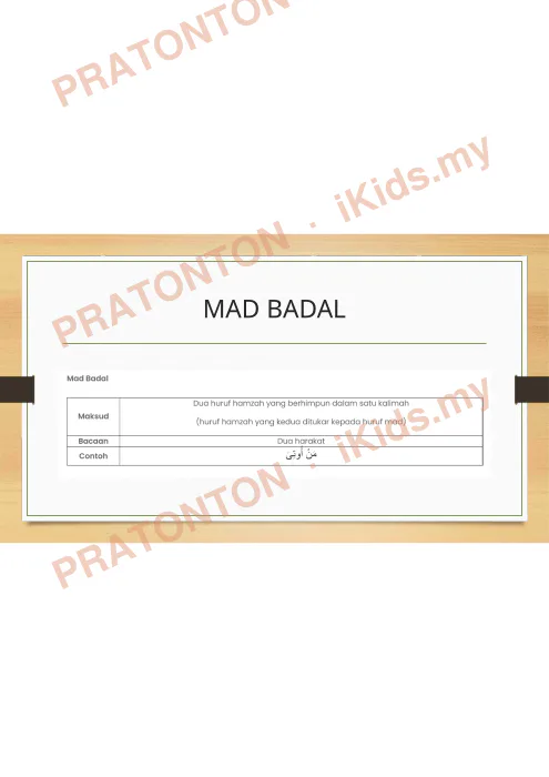 Pratonton muka 4 lembaran Nota Hukum Tajwid Tahun 5 — Pendidikan Islam Tahun 5
