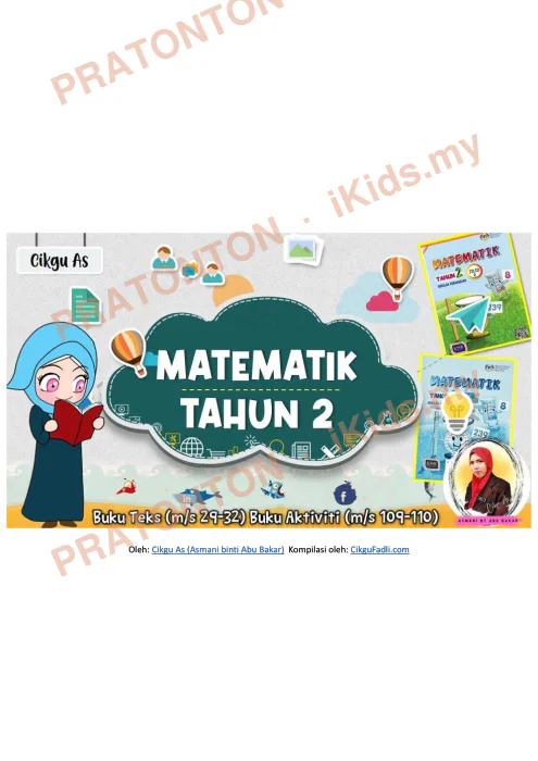 Pratonton muka 1 lembaran Nota Matematik 2 — Matematik Tahun 2
