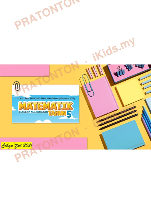 Pratonton muka 1 lembaran Nota Matematik Tahun 5 — Koleksi Cikgu Zul 2021 — Matematik Tahun 5