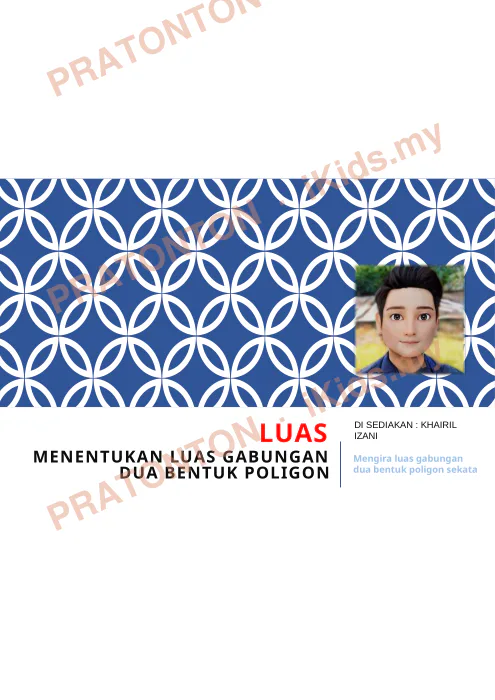 Pratonton muka 1 lembaran Nota Matematik Tahun 5 — Menentukan Luas Gabungan — Matematik Tahun 5