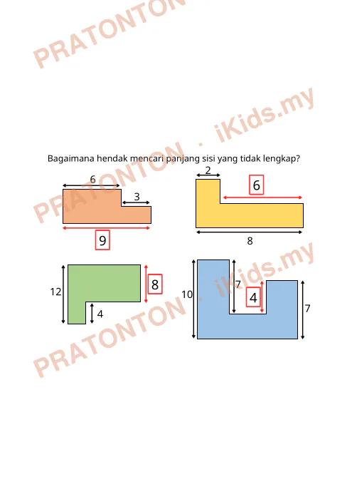 Pratonton muka 7 lembaran Nota Matematik Tahun 5 — Menentukan Luas Gabungan — Matematik Tahun 5