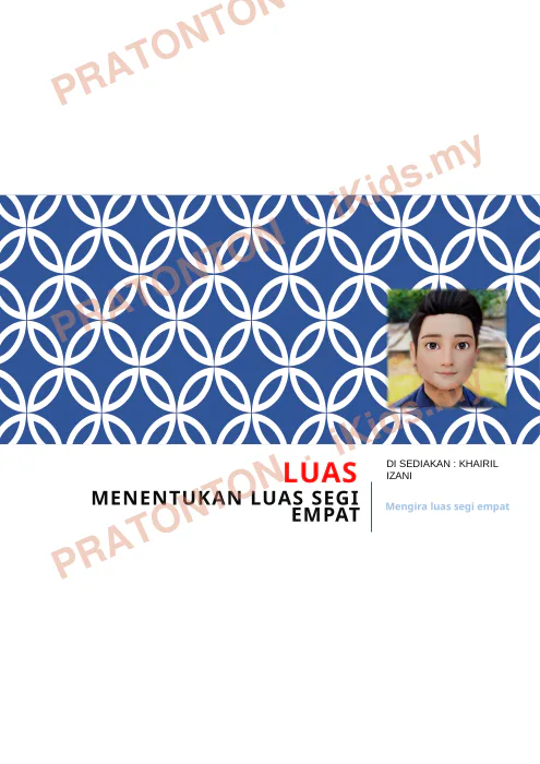 Pratonton muka 1 lembaran Nota Matematik Tahun 5 — Menentukan Luas Segi Empat — Matematik Tahun 5