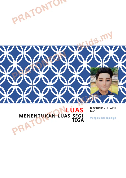 Pratonton muka 1 lembaran Nota Matematik Tahun 5 — Menentukan Luas Segi Tiga — Matematik Tahun 5