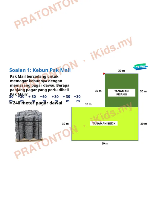 Pratonton muka 3 lembaran Nota Matematik Tahun 5 — Perimeter (Ringkas) — Matematik Tahun 5