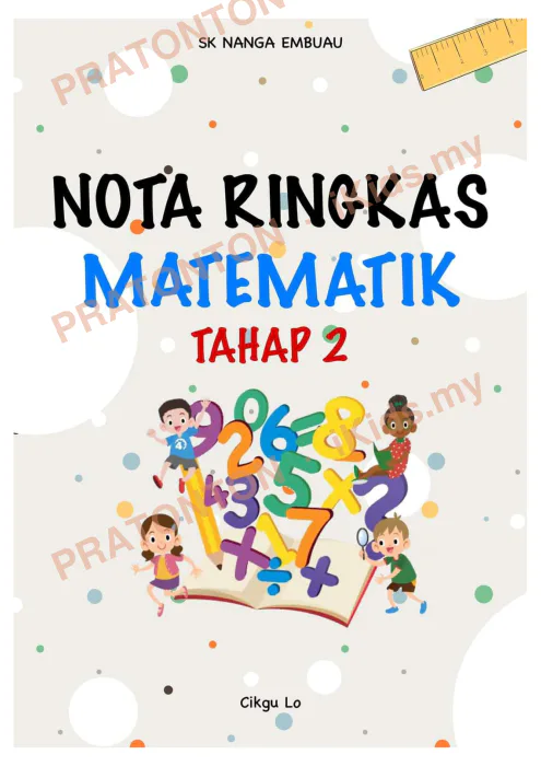 Pratonton muka 1 lembaran Nota Ringkas Matematik Tahap 2 — SK Nanga Embuau — Matematik Tahun 6